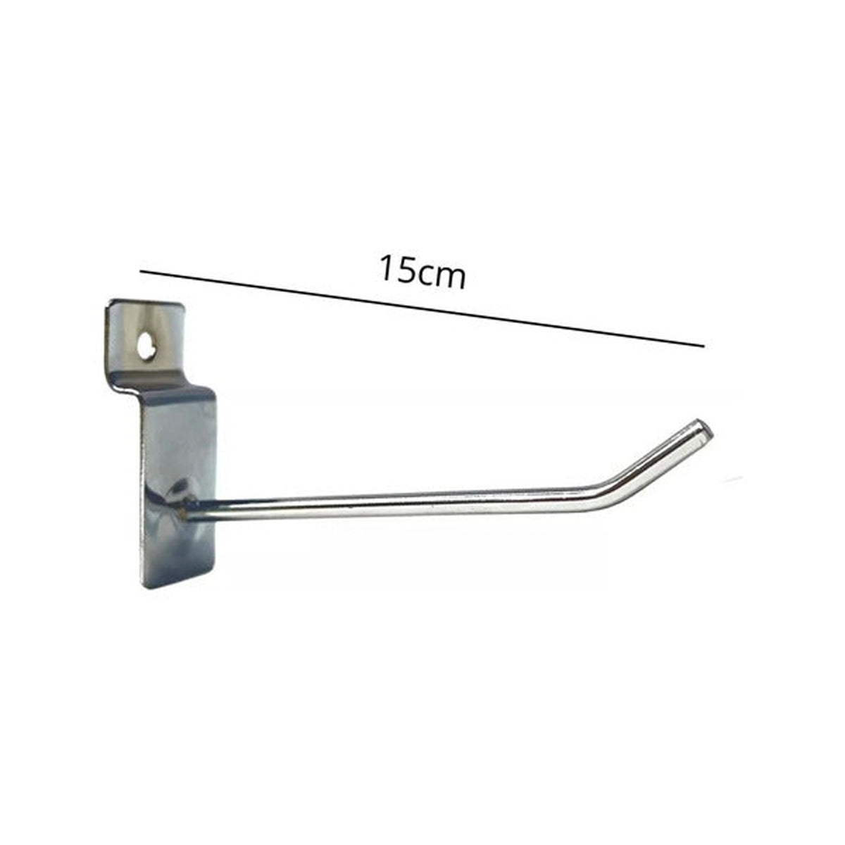 Ganchos De 15cm Para Panel Ranurado Delgado, 40 Unidades Color Cromo