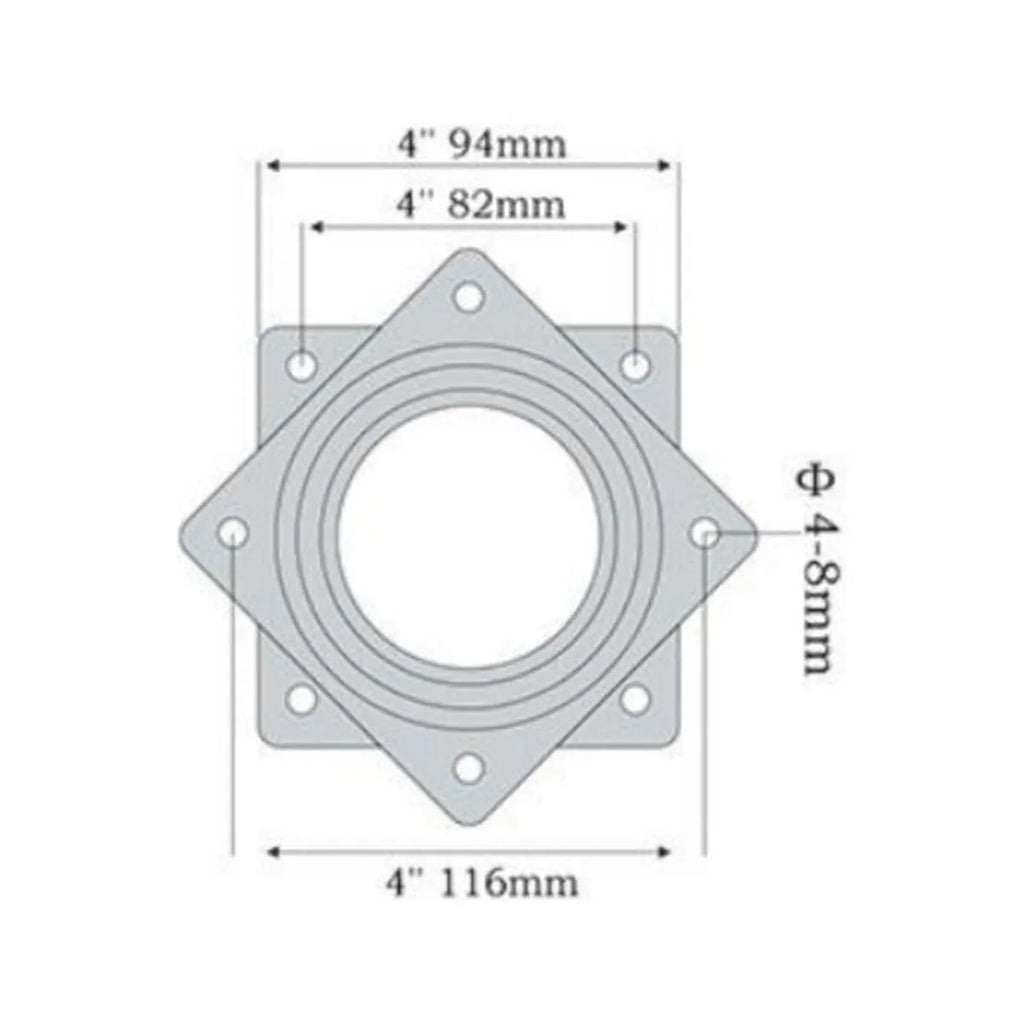 Base Giratoria Rodamiento De Bolas 9,4 cm Gris