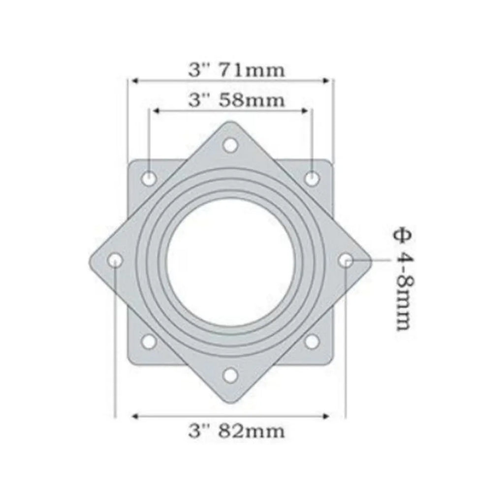 Base Giratoria Rodamiento De Bolas 7,1 cm Gris