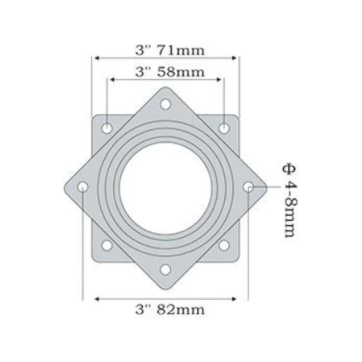 Base Giratoria Rodamiento De Bolas 7,1 cm Gris