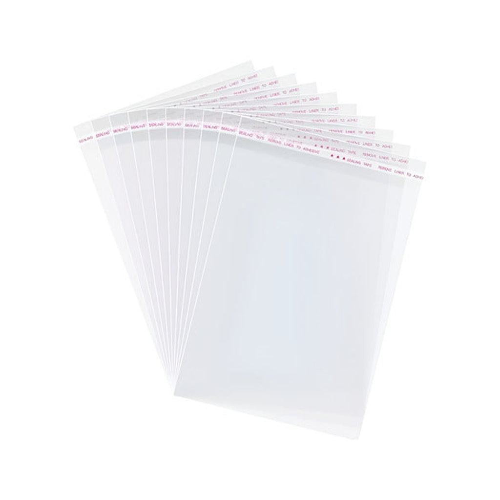 Bolsa Celofán Transparente Con Adhesivo 10x14cm Blanco, 200 Unidades