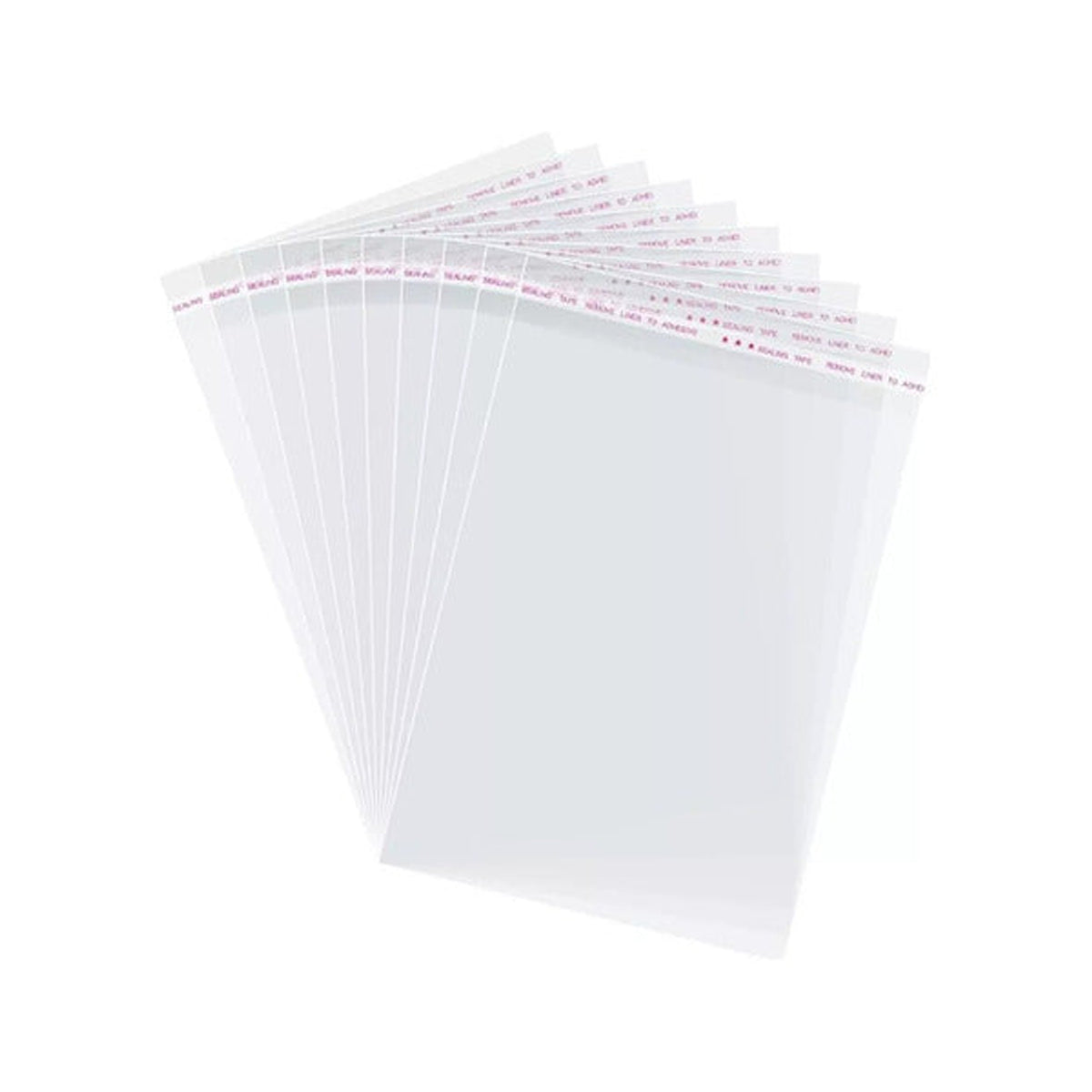 Bolsa Celofán Transparente Con Adhesivo 4x20cm Blanco, 100 Unidades