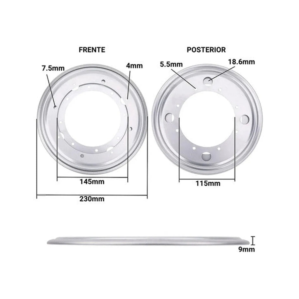 Base Giratoria Redonda Acero 23 cm Gris