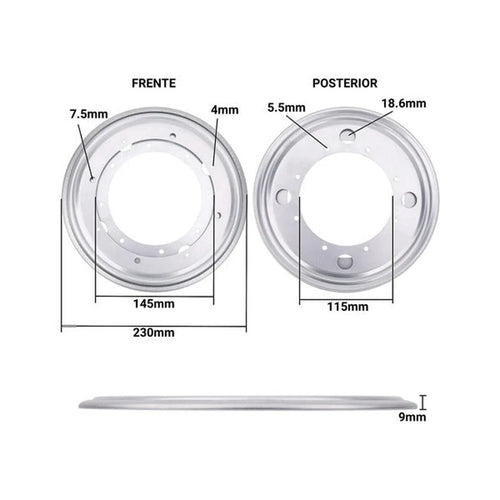 Base Giratoria Redonda Acero 23 cm Gris