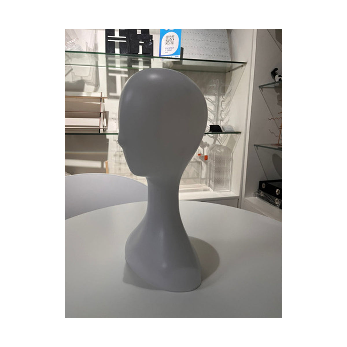 Cabeza Maniquí Exhibidora Pelucas Sombreros Color Blanco