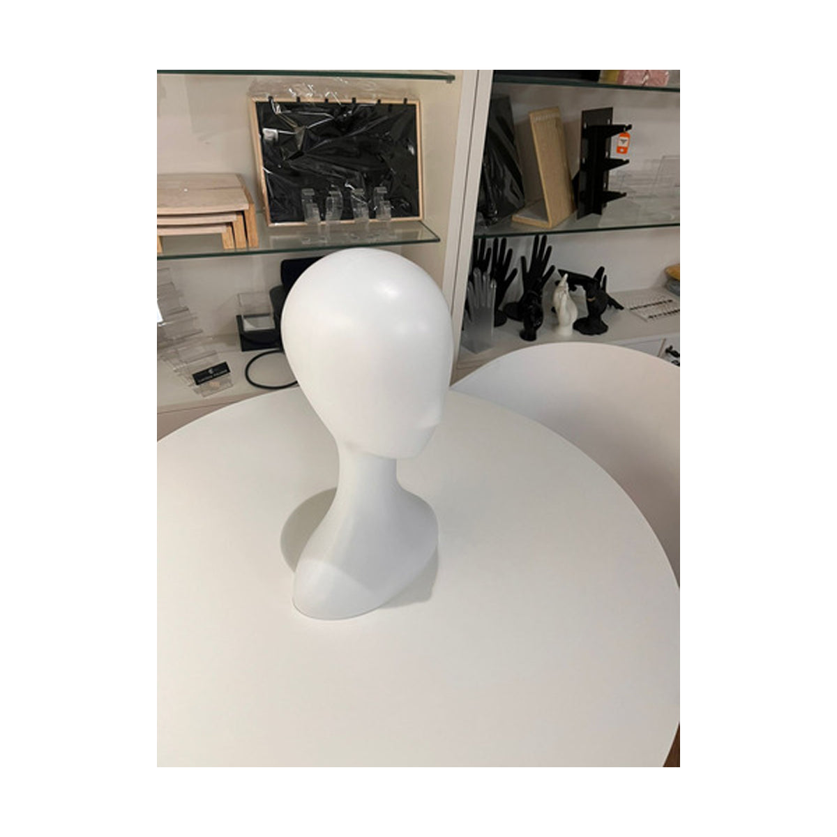Cabeza Maniquí Exhibidora Pelucas Sombreros Color Blanco