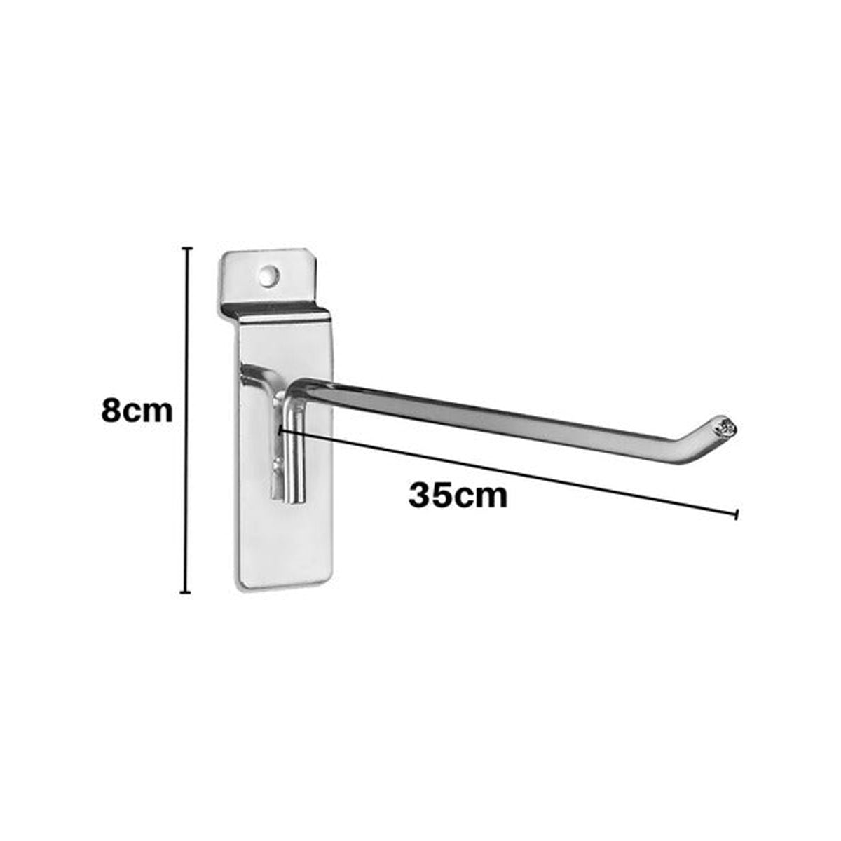 Ganchos Para Panel Ranurado De 35cm, 40 Unidades Cromo