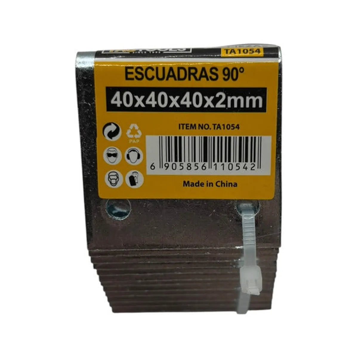 Pack 12 Escuadras Soporte Esquinero Muebles 40x40x40x2mm Plateado