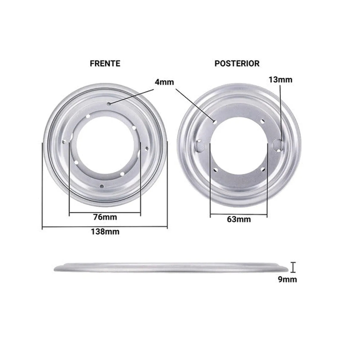 Base Giratoria Redonda Acero 13.8 cm  Gris