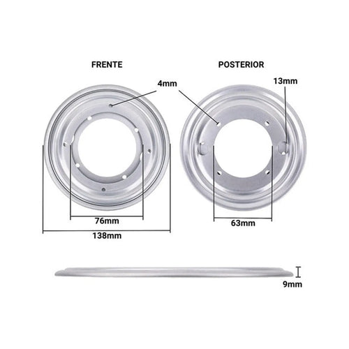 Base Giratoria Redonda Acero 13.8 cm  Gris