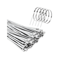 100 Abrazadera Amarra Metálica Acero Inoxidable 4.6x400mm Plateado