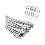 100 Abrazadera Amarra Metálica Acero Inoxidable 4.6x400mm Plateado