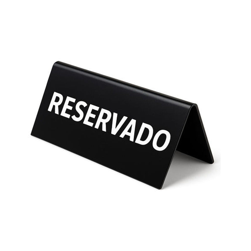 Pack 2 Cartel De Mesa Acrílico Negro Con Letras Blancas 20x8 Negro