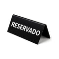 Pack 2 Cartel De Mesa Acrílico Negro Con Letras Blancas 20x8 Negro