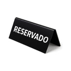 Pack 2 Cartel De Mesa Acrílico Negro Con Letras Blancas 20x8 Negro