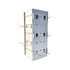 Exhibidor Desarmable P/mostrador 20x50cm + 40 Ganchos 10cm Blanco