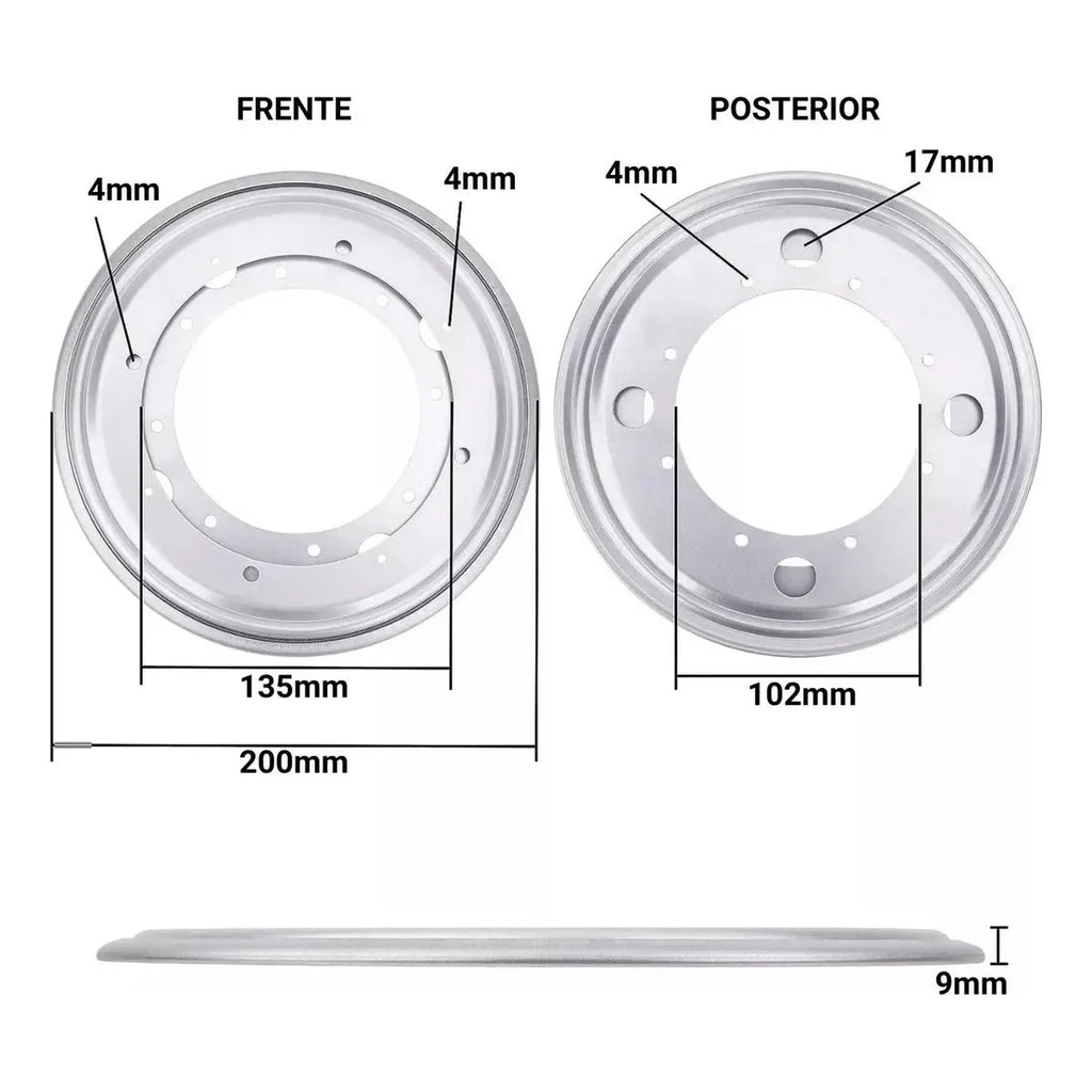 Base Giratoria Redonda Acero 20 cm