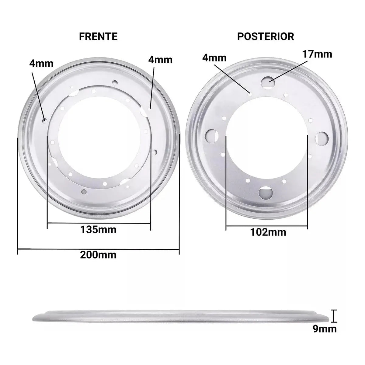 Base Giratoria Redonda Acero 20 cm