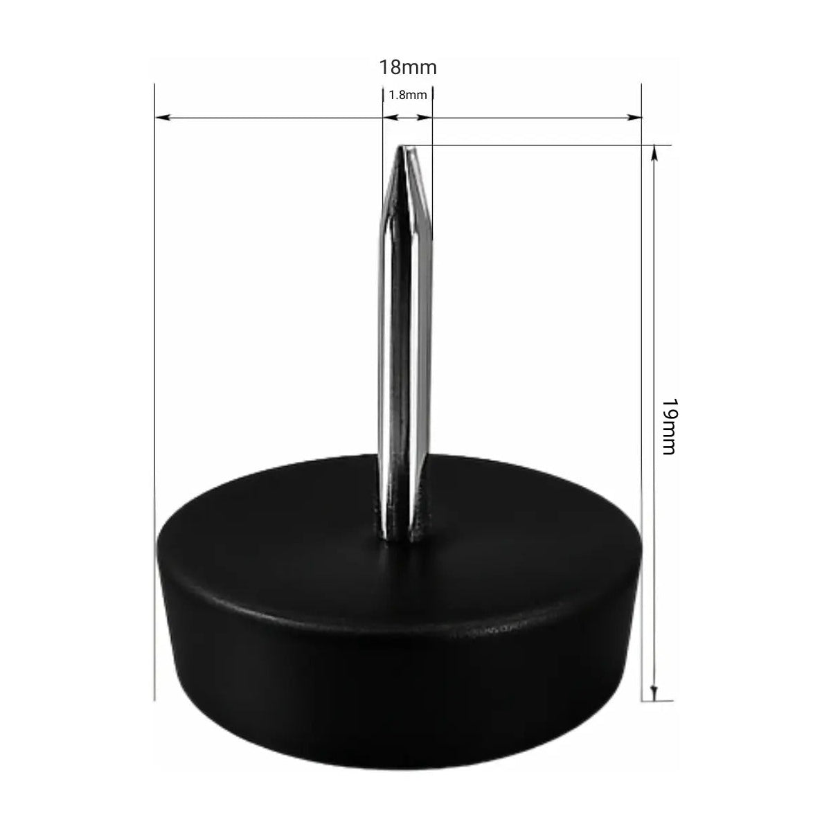 Patín Deslizador Con Clavo Negro 18mm 100 Unidades