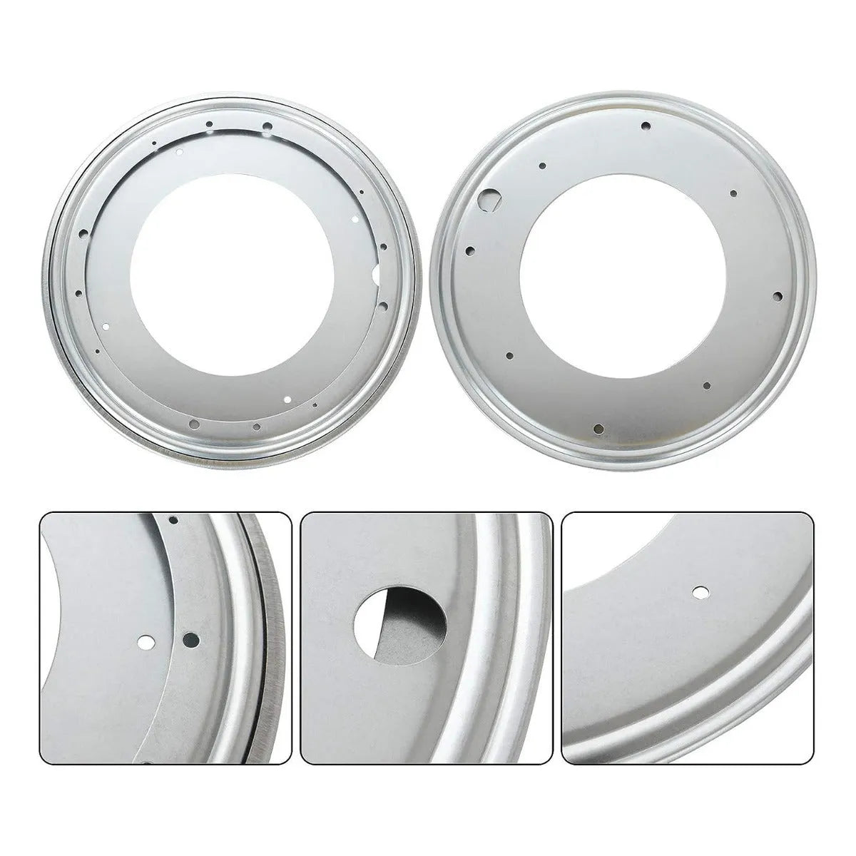 Base Giratoria Redonda Acero 13.8 cm  Gris