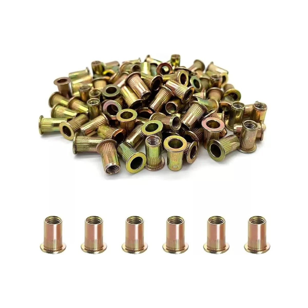 Pack 50 Tuercas Remachable M6 Cabeza Plana