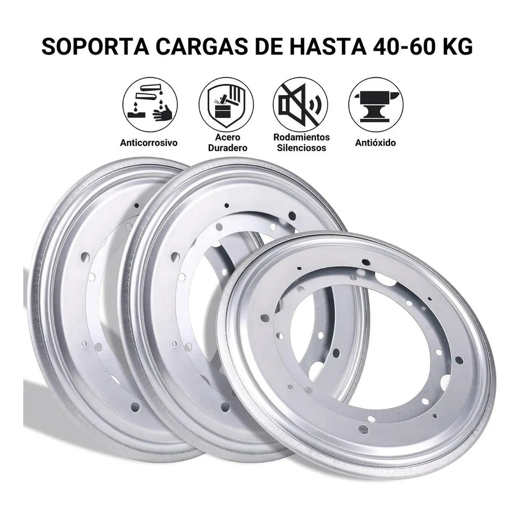 Base Giratoria Redonda Acero 23 cm Gris