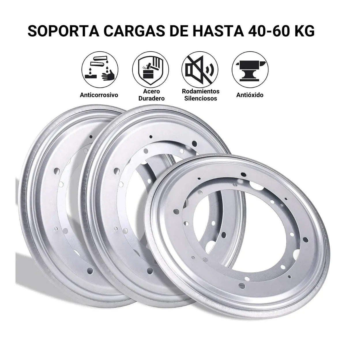 Base Giratoria Redonda Acero 20 cm