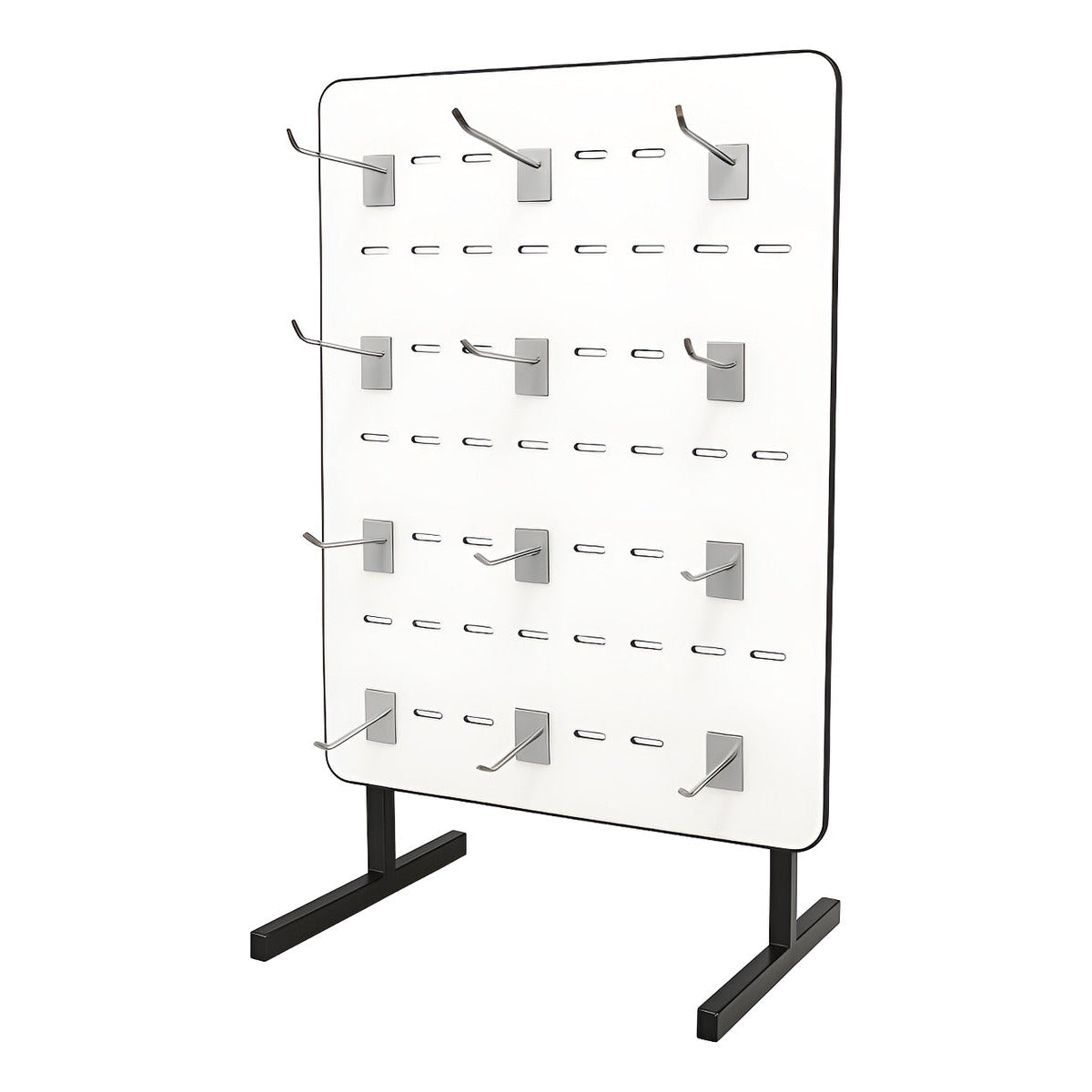 Exhibidor Ranurado  Melaminico 40x60 + 9 Gancheras De 10 Cm
