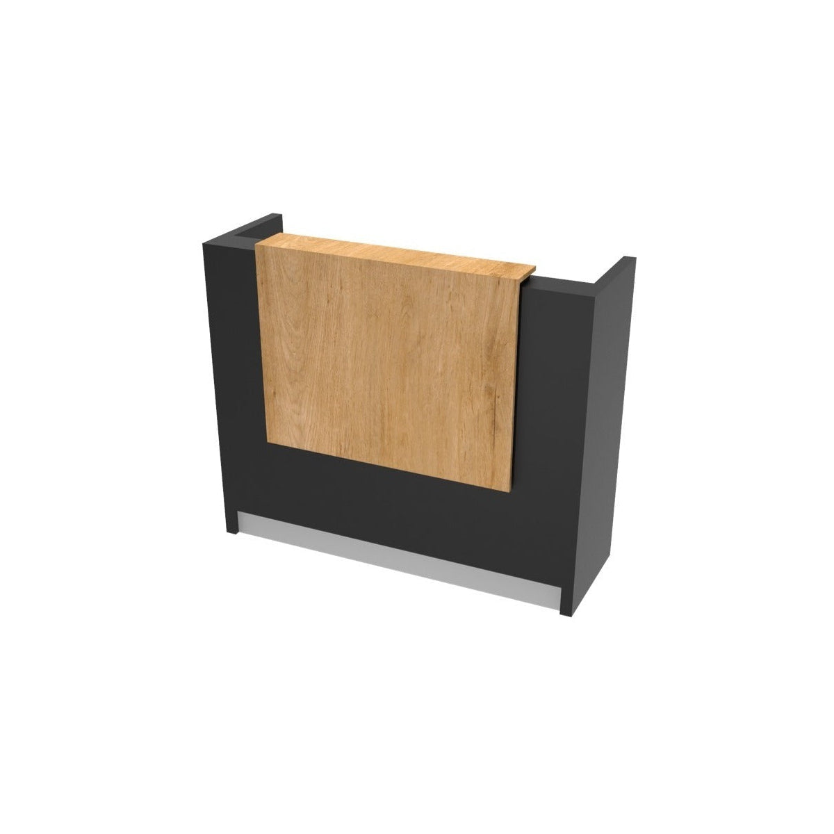 Mesón De Recepción Cerrado Con Mueble De Apoyo 136x46x112cm
