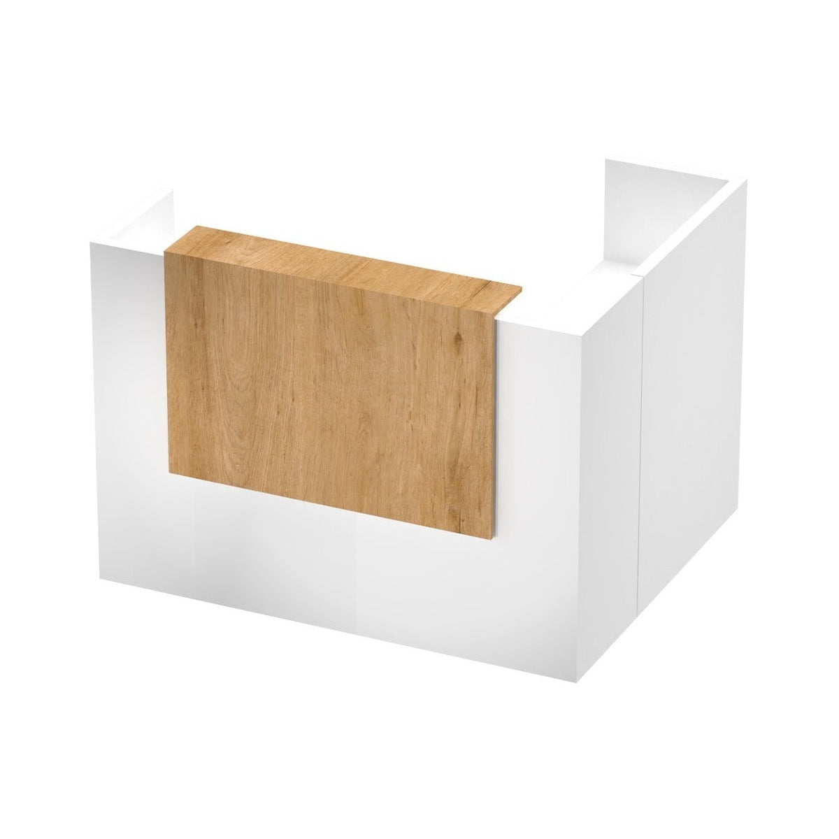 Mesón Recepción L Cerrado Con Mueble De Apoyo 156x136x112cm