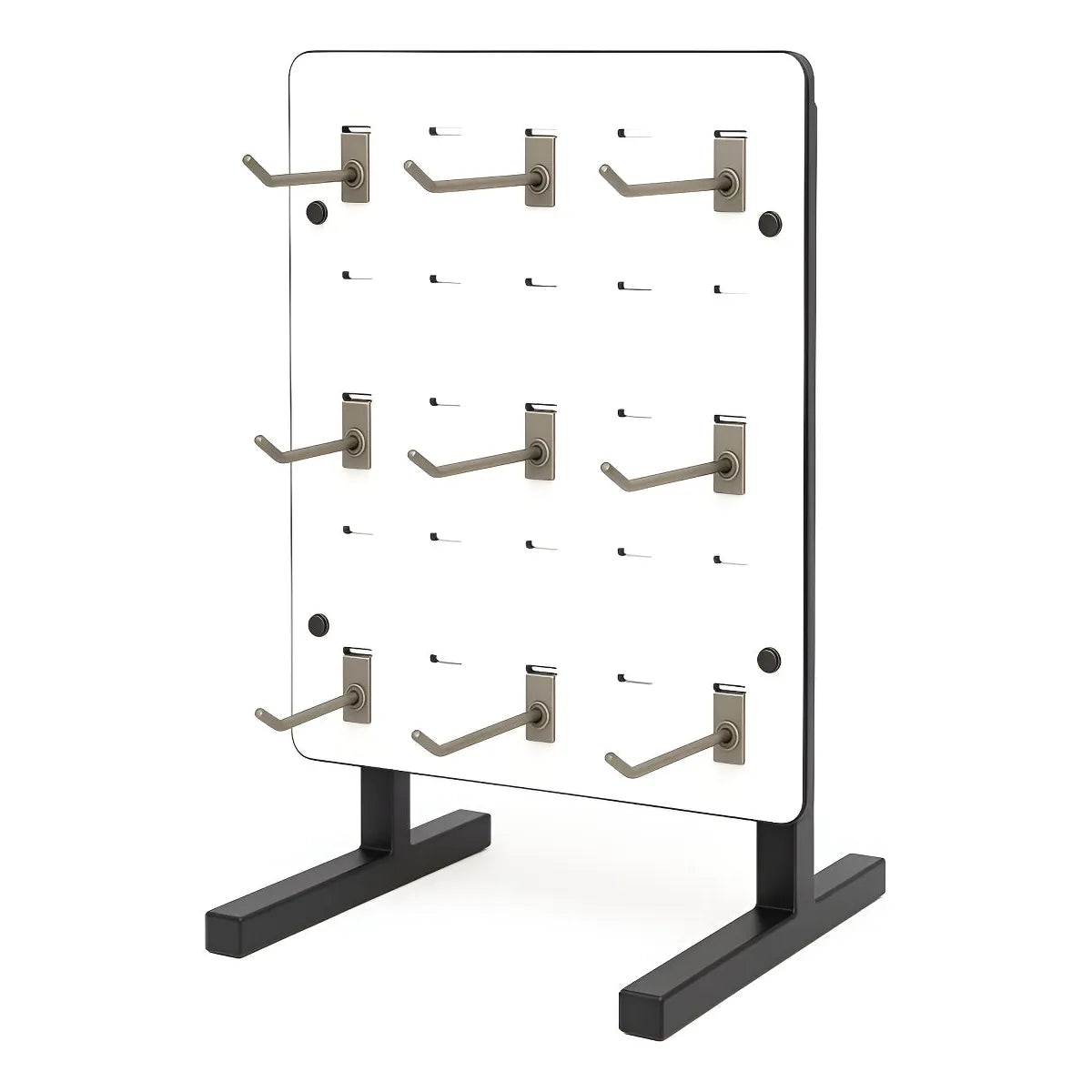 Exhibidor Ranurado  Melaminico 30x40 + 9 Gancheras De 10 Cm