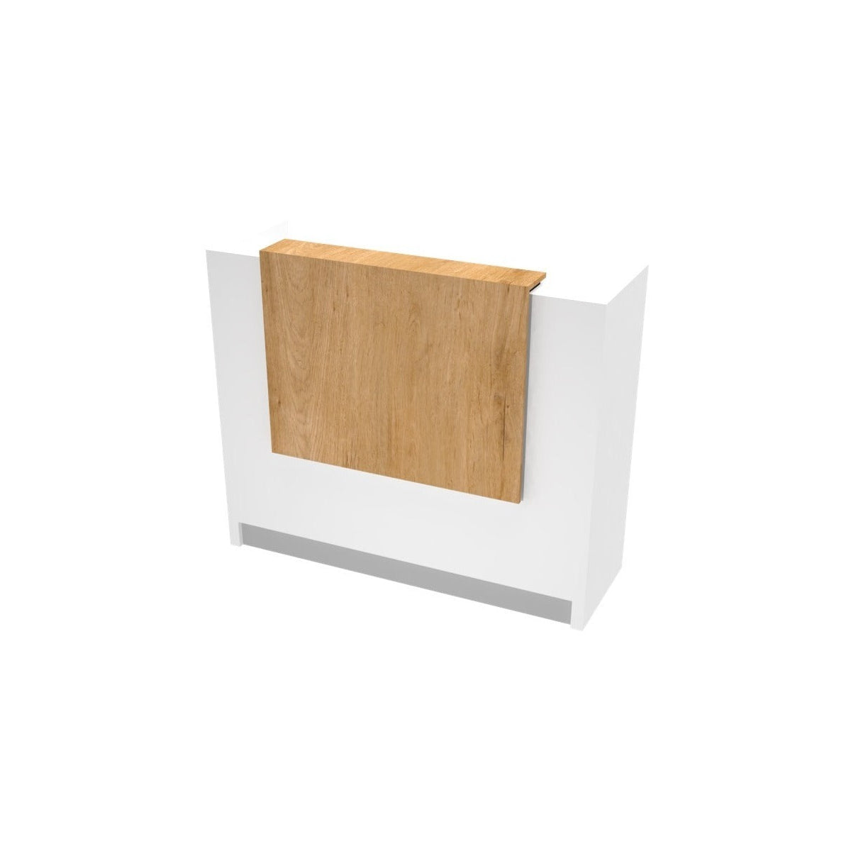 Mesón De Recepción Cerrado Con Mueble De Apoyo 136x46x112cm