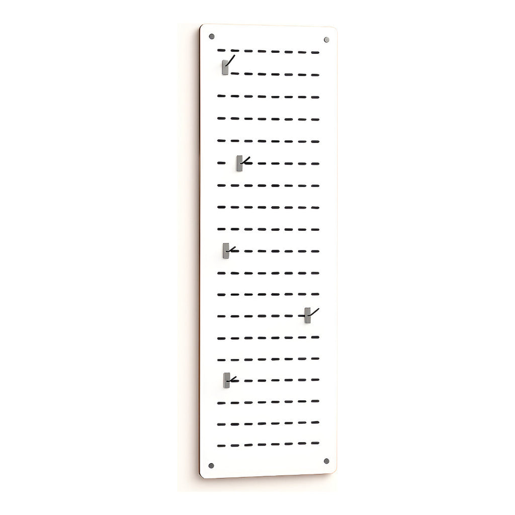 Panel Ranurado De Muro (40x120cm.)  + 9 Ganchos Cromados