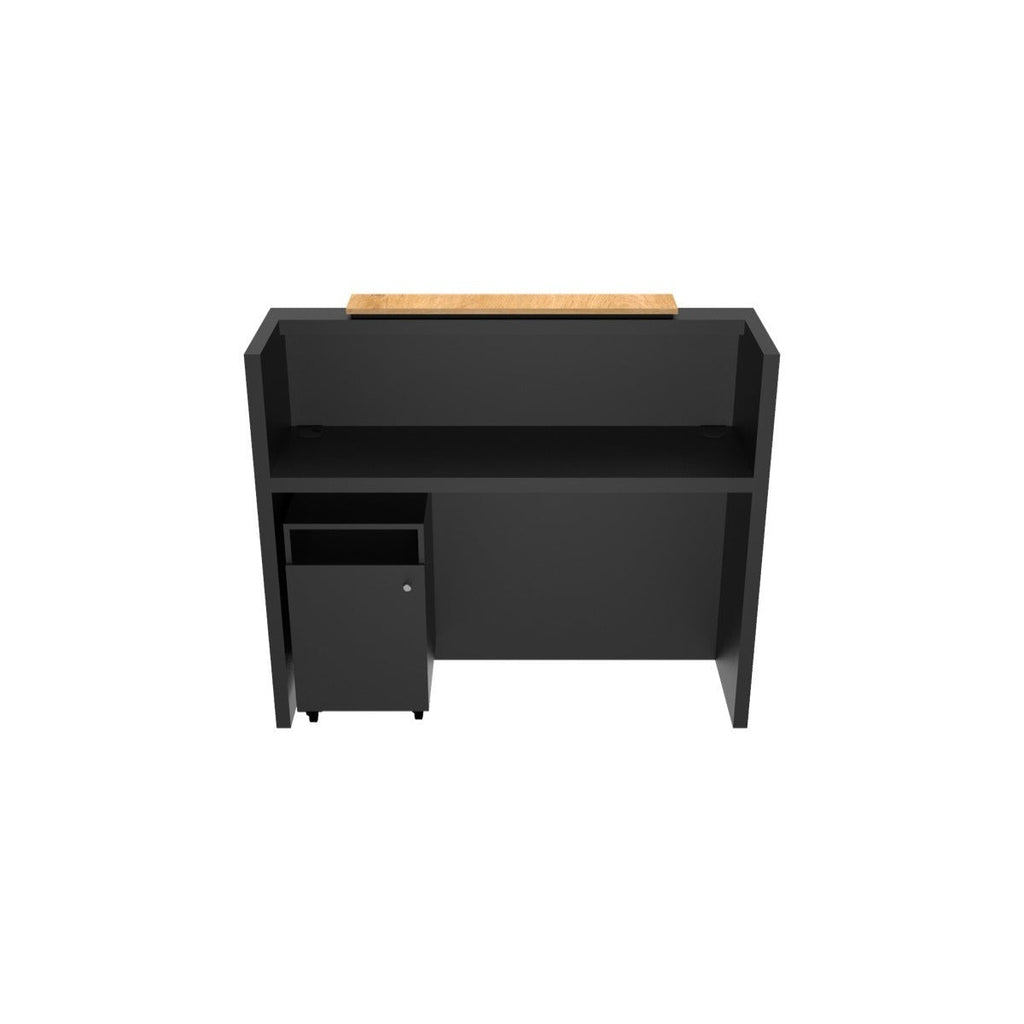 Mesón De Recepción Cerrado Con Mueble De Apoyo 136x46x112cm