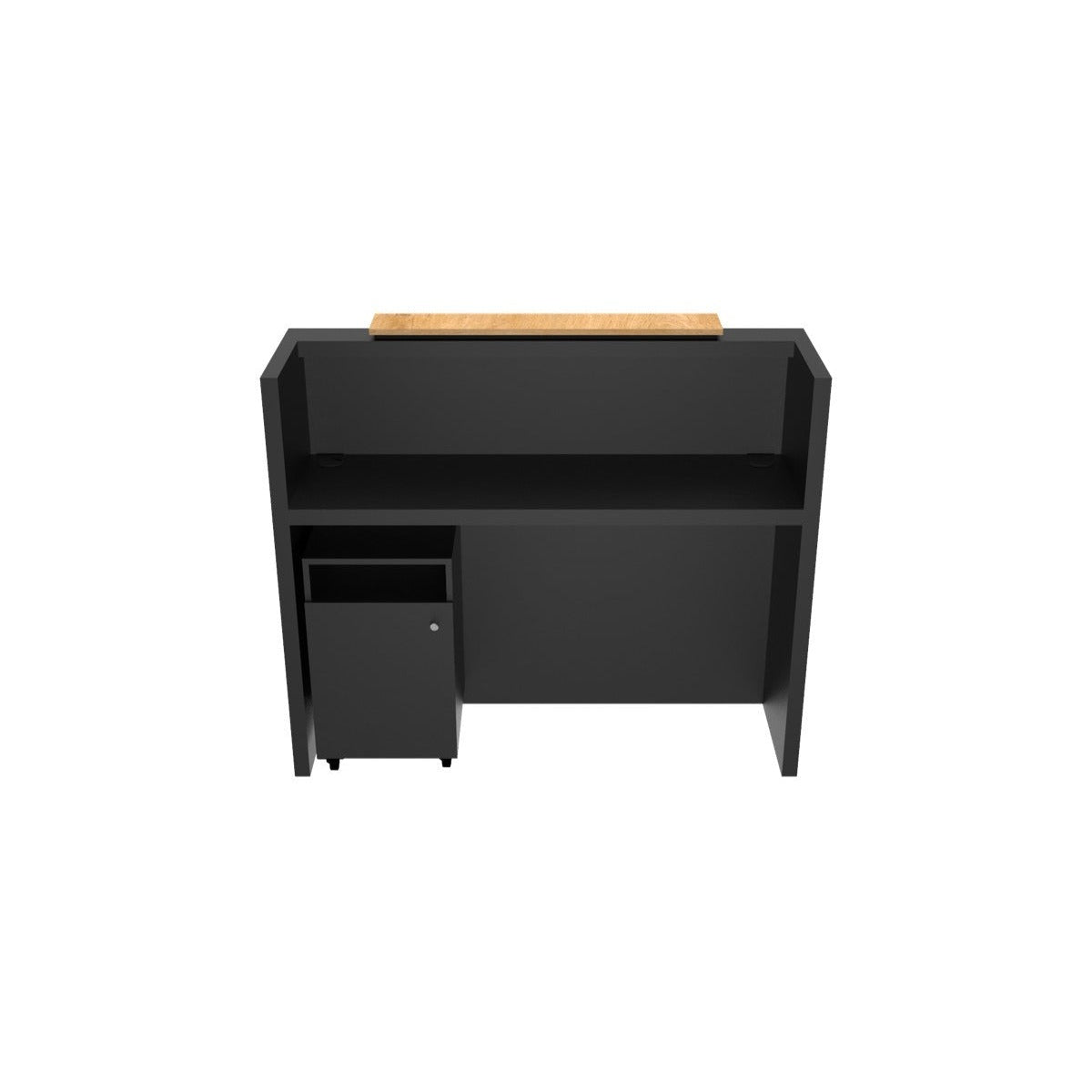 Mesón De Recepción Cerrado Con Mueble De Apoyo 136x46x112cm