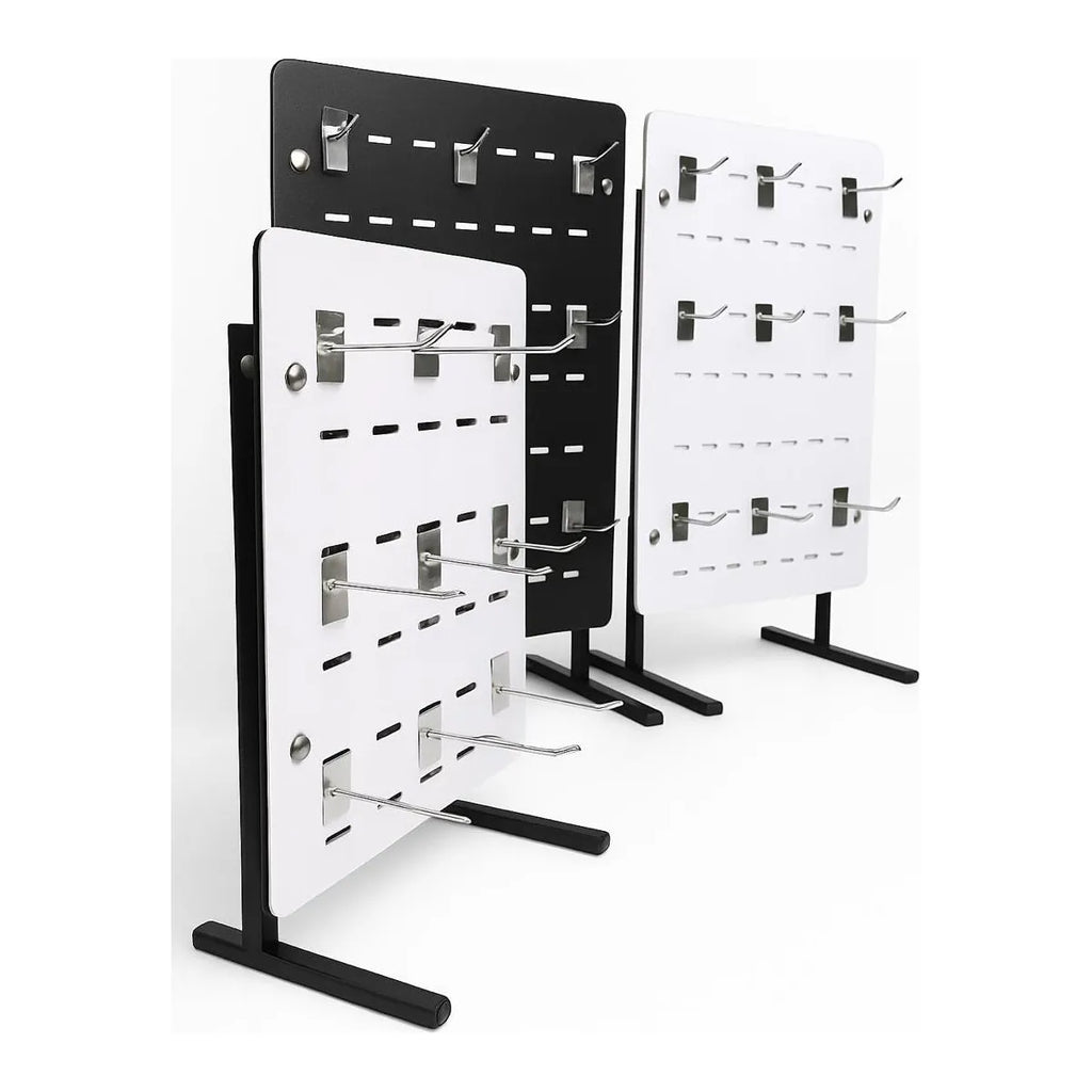 Exhibidor Ranurado  Melaminico 30x40 + 9 Gancheras De 10 Cm