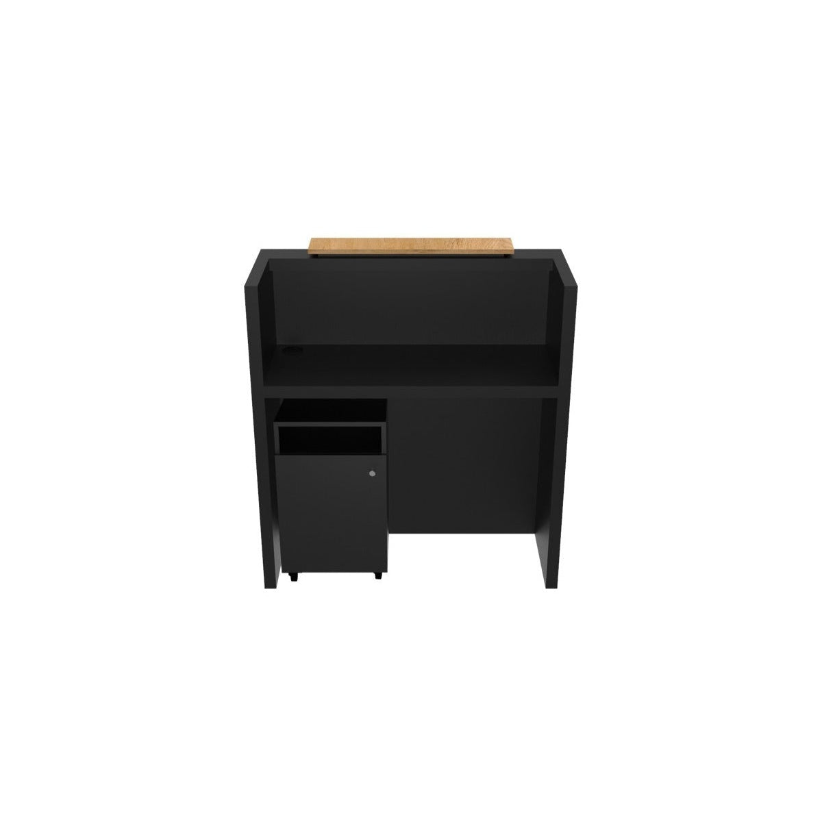 Mesón De Recepción Cerrado Con Mueble De Apoyo 106x46x112cm