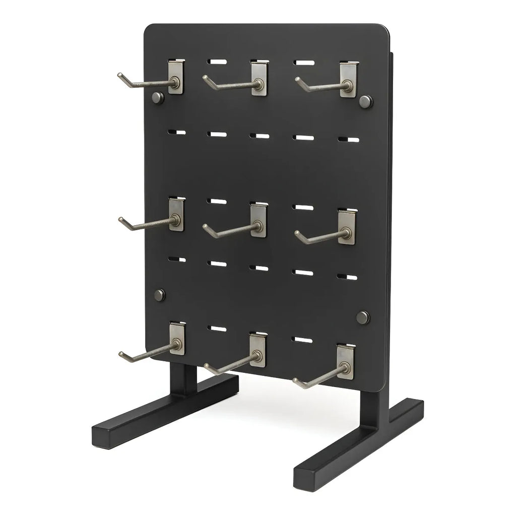 Exhibidor Ranurado  Melaminico 30x40 + 9 Gancheras De 10 Cm