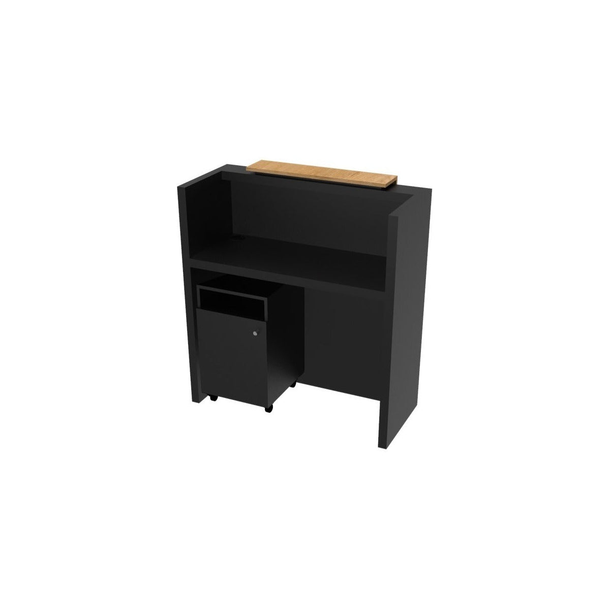 Mesón De Recepción Cerrado Con Mueble De Apoyo 106x46x112cm