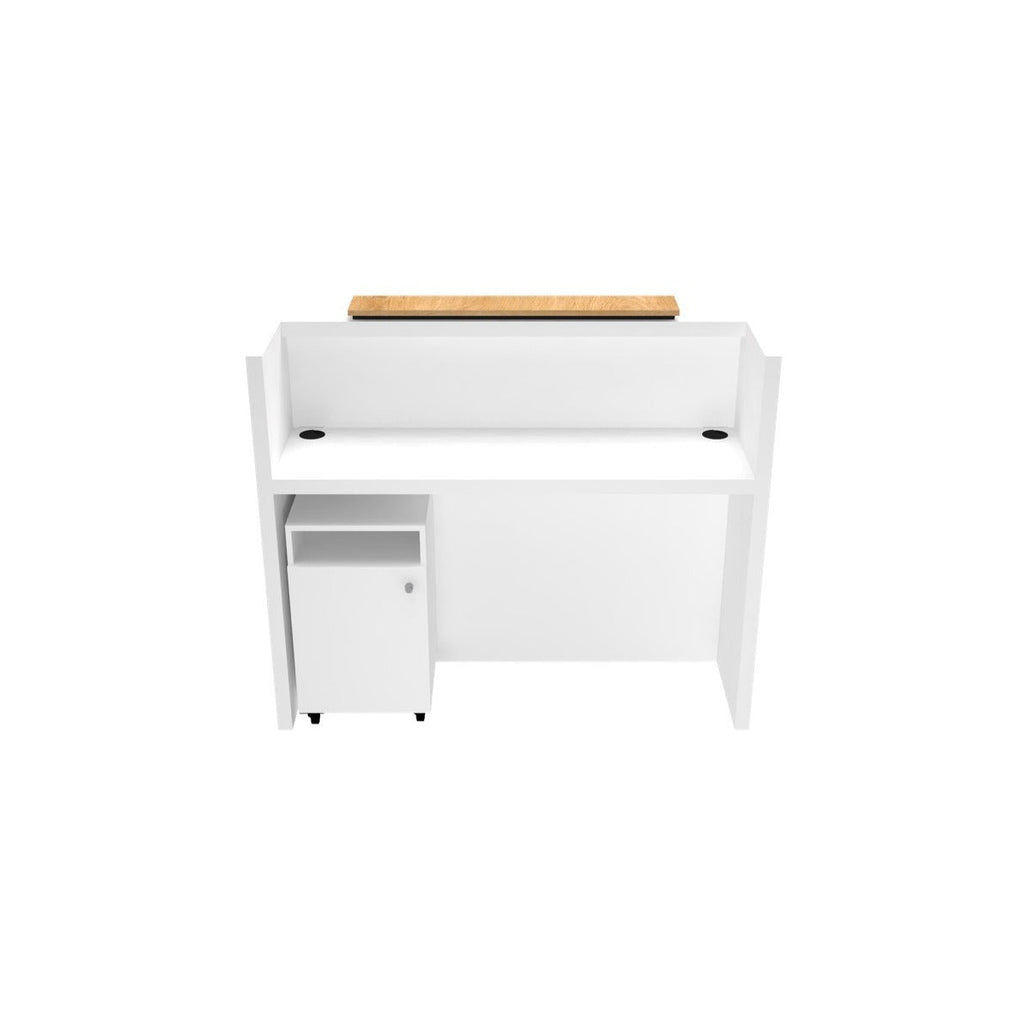 Mesón De Recepción Cerrado Con Mueble De Apoyo 136x46x112cm