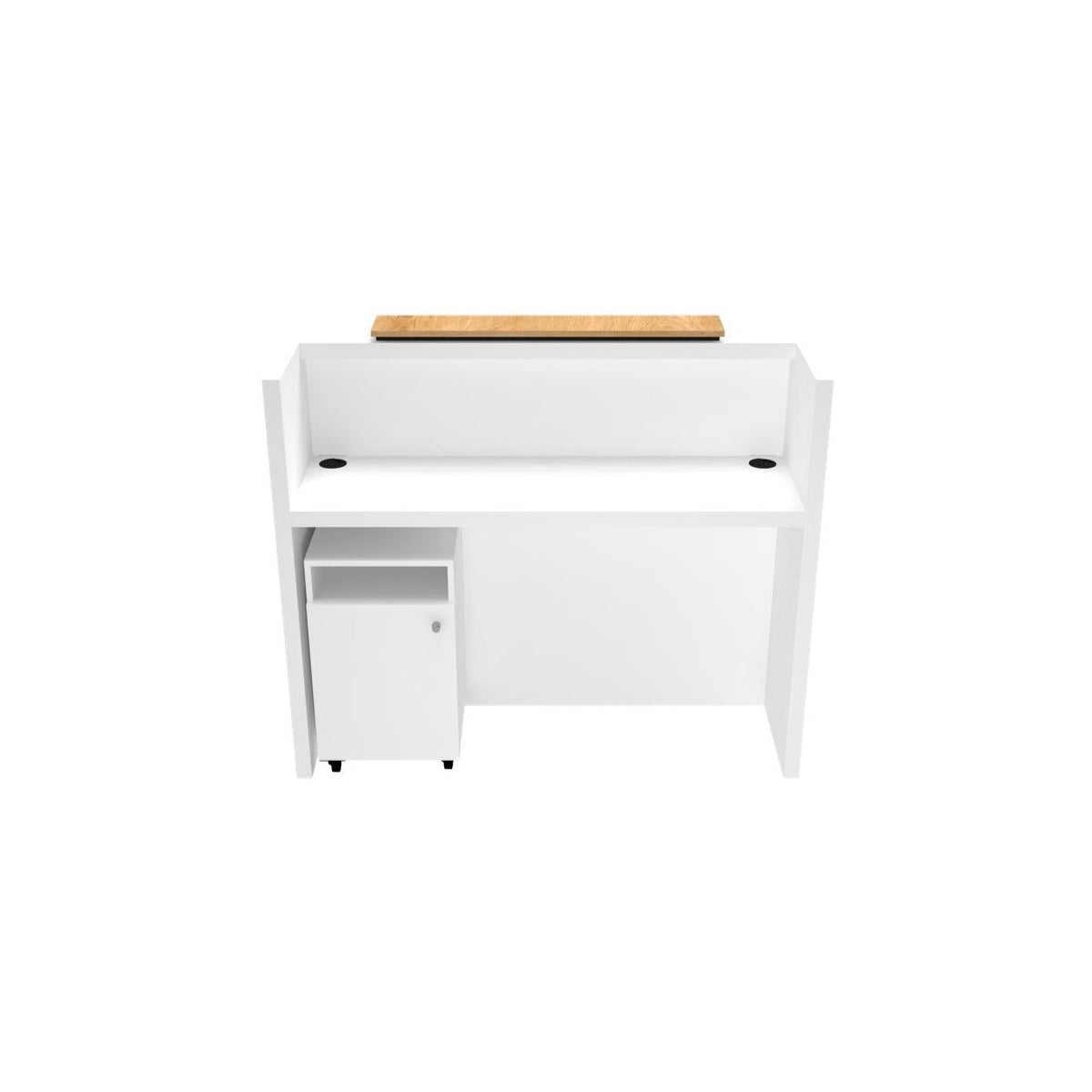 Mesón De Recepción Cerrado Con Mueble De Apoyo 136x46x112cm