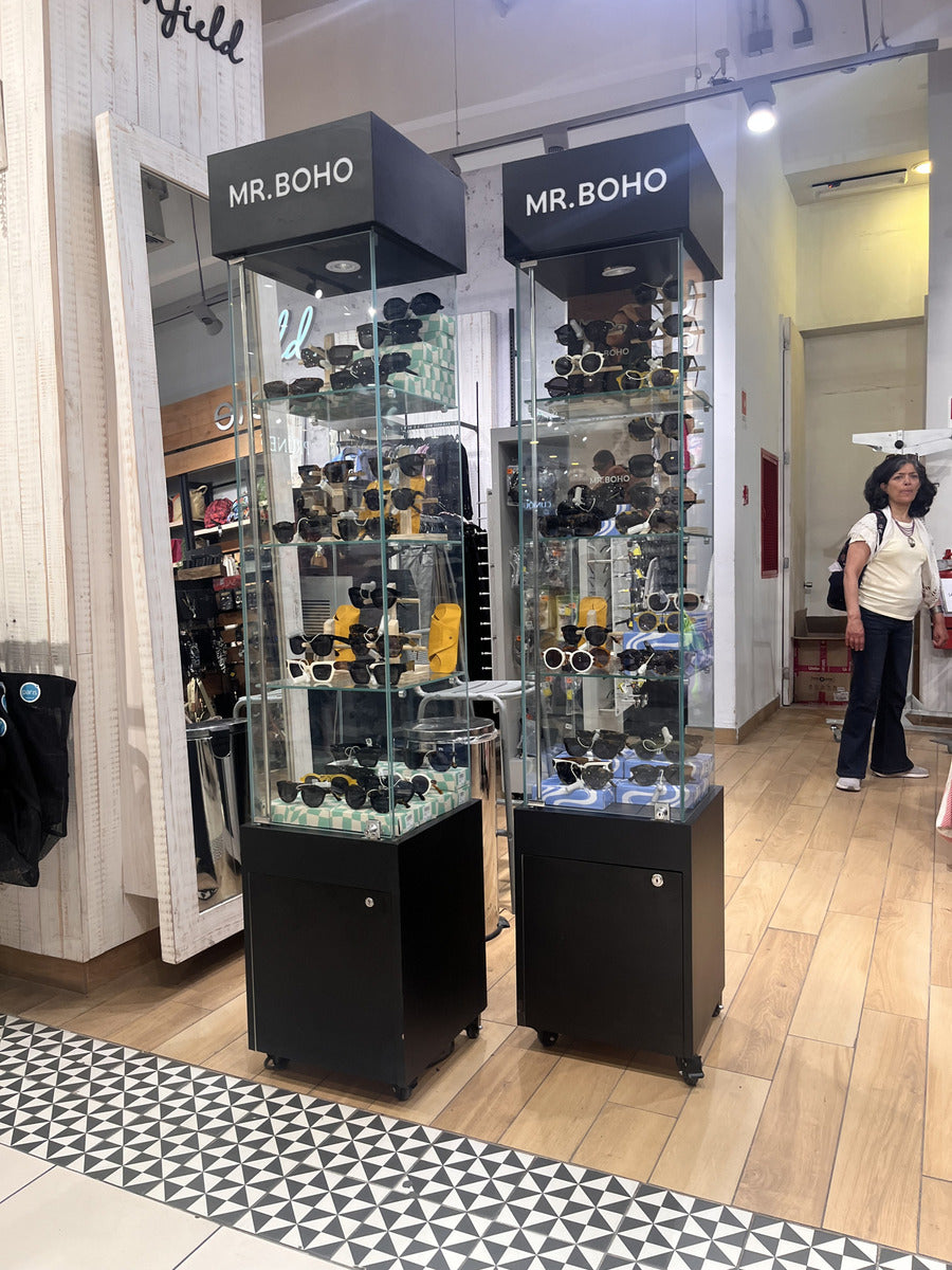 Vitrina Panorámica Para Exhibición Con Bodega 40x40x196cm