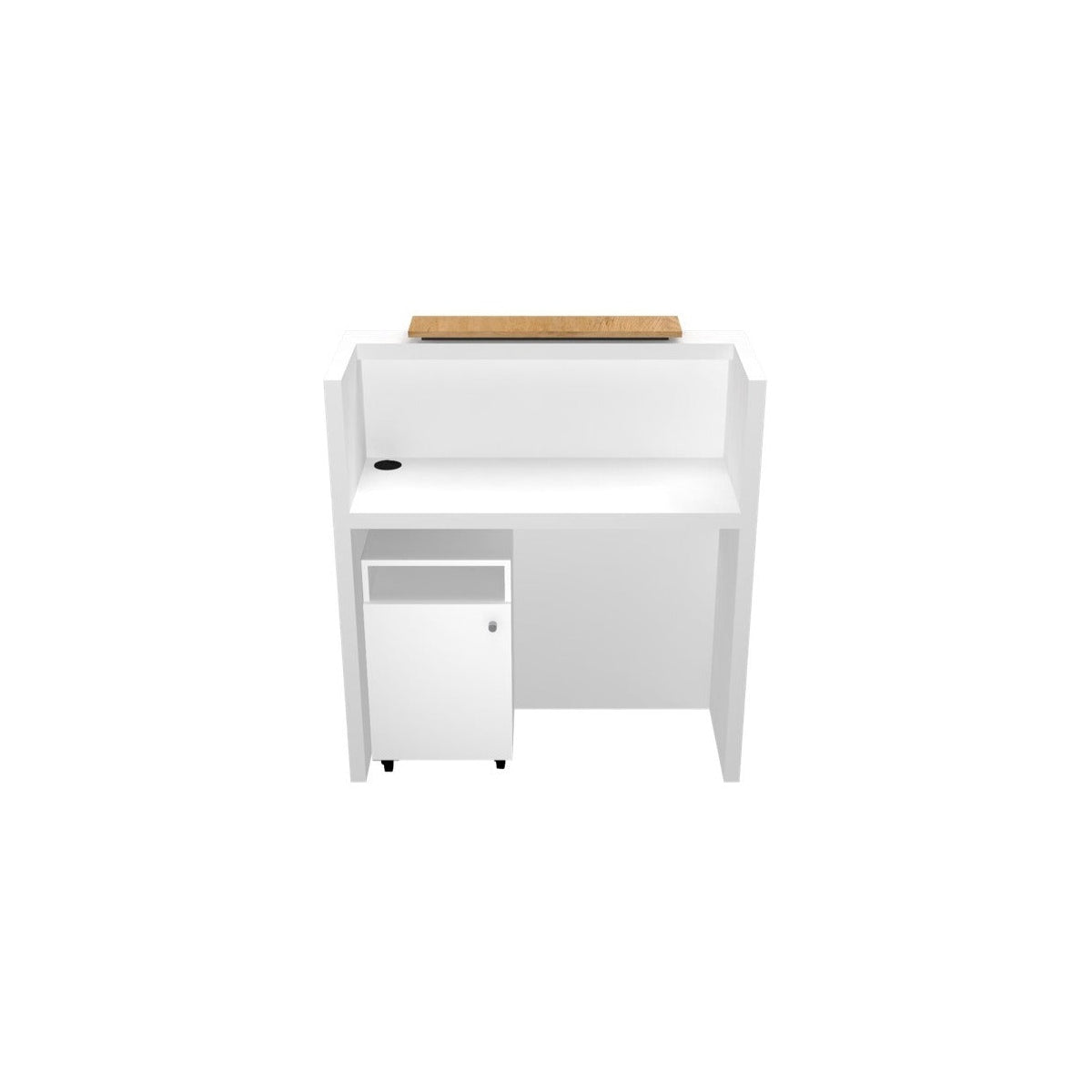 Mesón De Recepción Cerrado Con Mueble De Apoyo 106x46x112cm