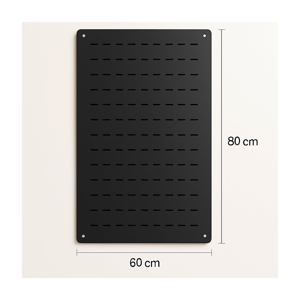 Panel Ranurado De Muro (60x80cm.)  + 9 Ganchos Cromados