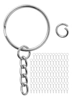100 Argollas Para Llavero 25mm Con Cadena + Argolla Unión