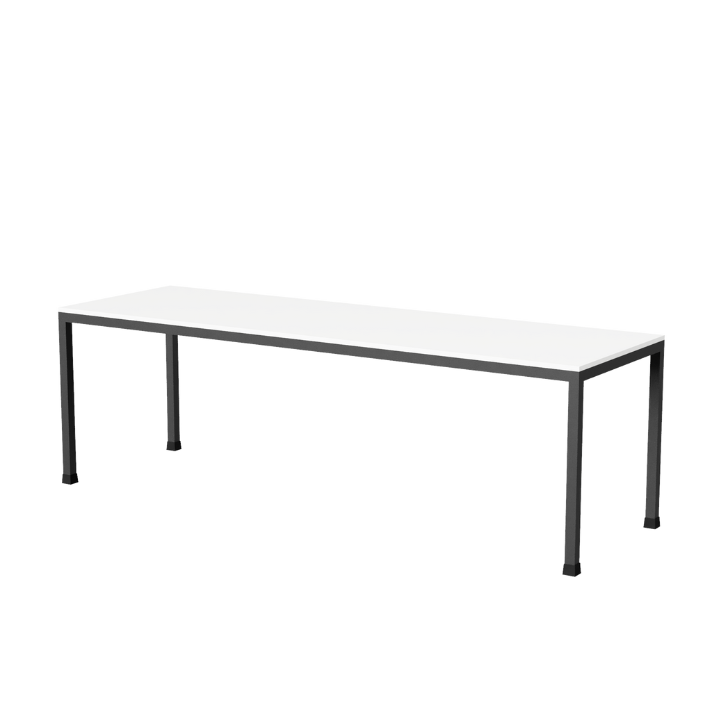 Escritorio Mesa Trabajo Con Base Metálica 240x75x74cm Blanco