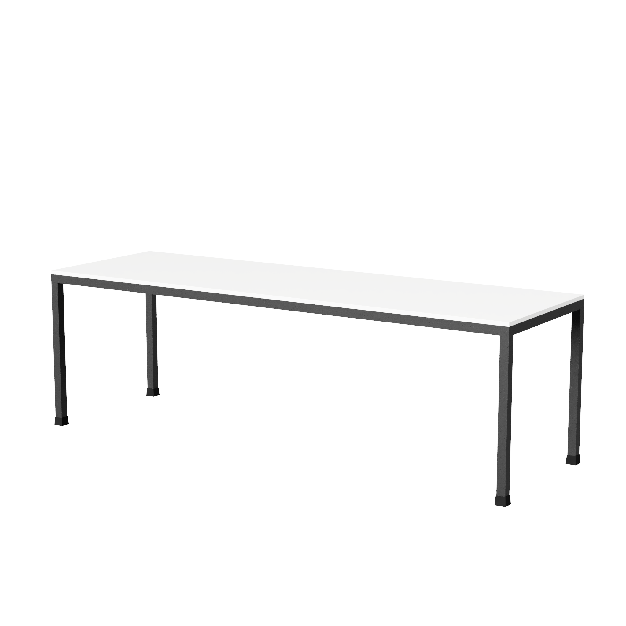 Escritorio Mesa Trabajo Con Base Metálica 240x75x74cm Blanco