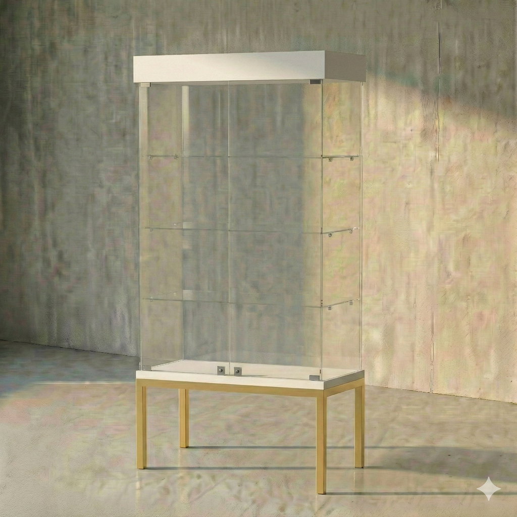 Vitrina Panorámica Para Exhibición Con Base Metal 80x40x180