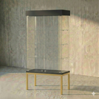 Vitrina Panorámica Para Exhibición Con Base Metal 80x40x180