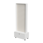 Exhibidor De Dos Caras Panel Ranurado Con Bodega 60x40x187,5